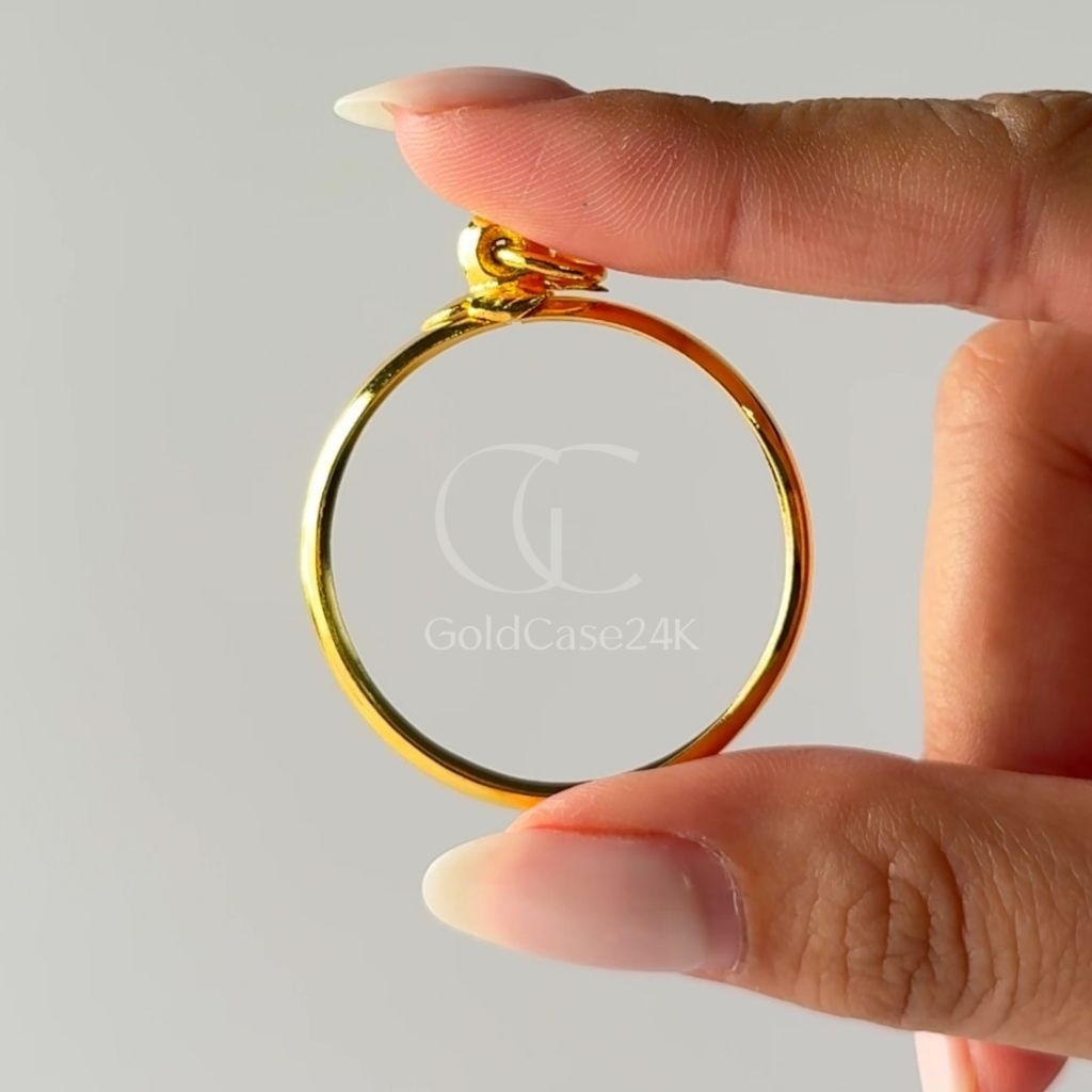 กรอบพระ ผ่าหวาย ทรงกลม  Circle Frame Plate with gold