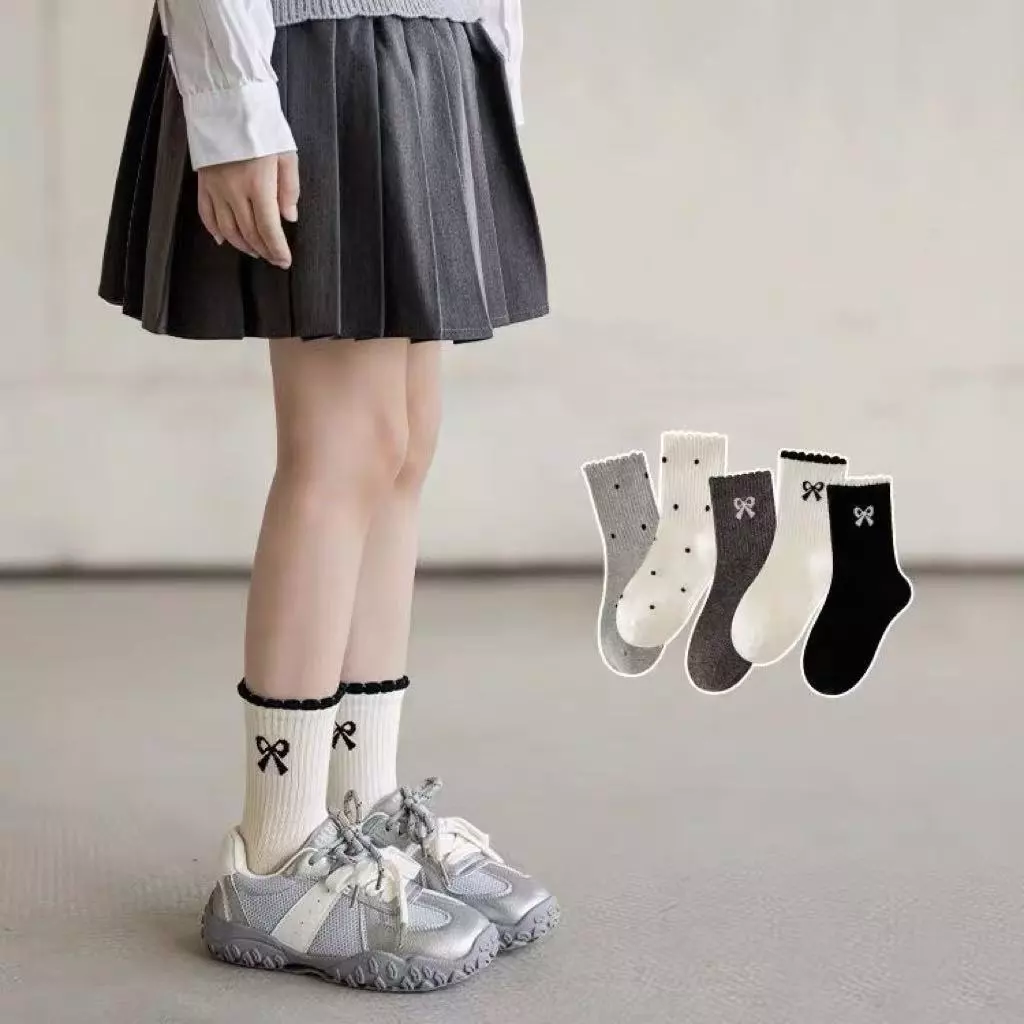 nana*t120*ถุงเทาเด็ก ถุงเทาเด็กผู้หญิง แพ็ค5คู่ พร้อมส่งที่ไทย