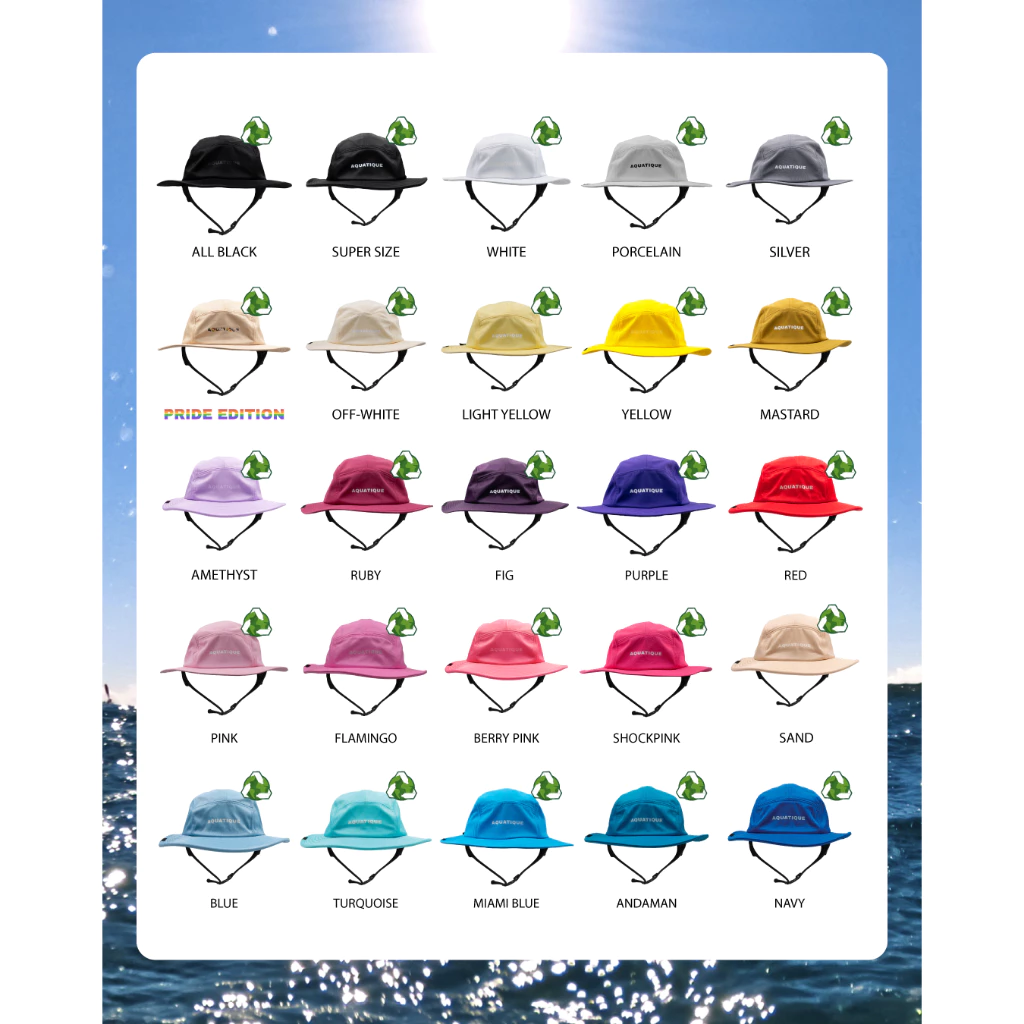 ((New Color)) Aquatique Bucket Hat หมวกบั๊คเก็ตดำน้ำ เซิร์ฟ เดินป่า แคมป์ปิ้ง กันแดดกันยูวี