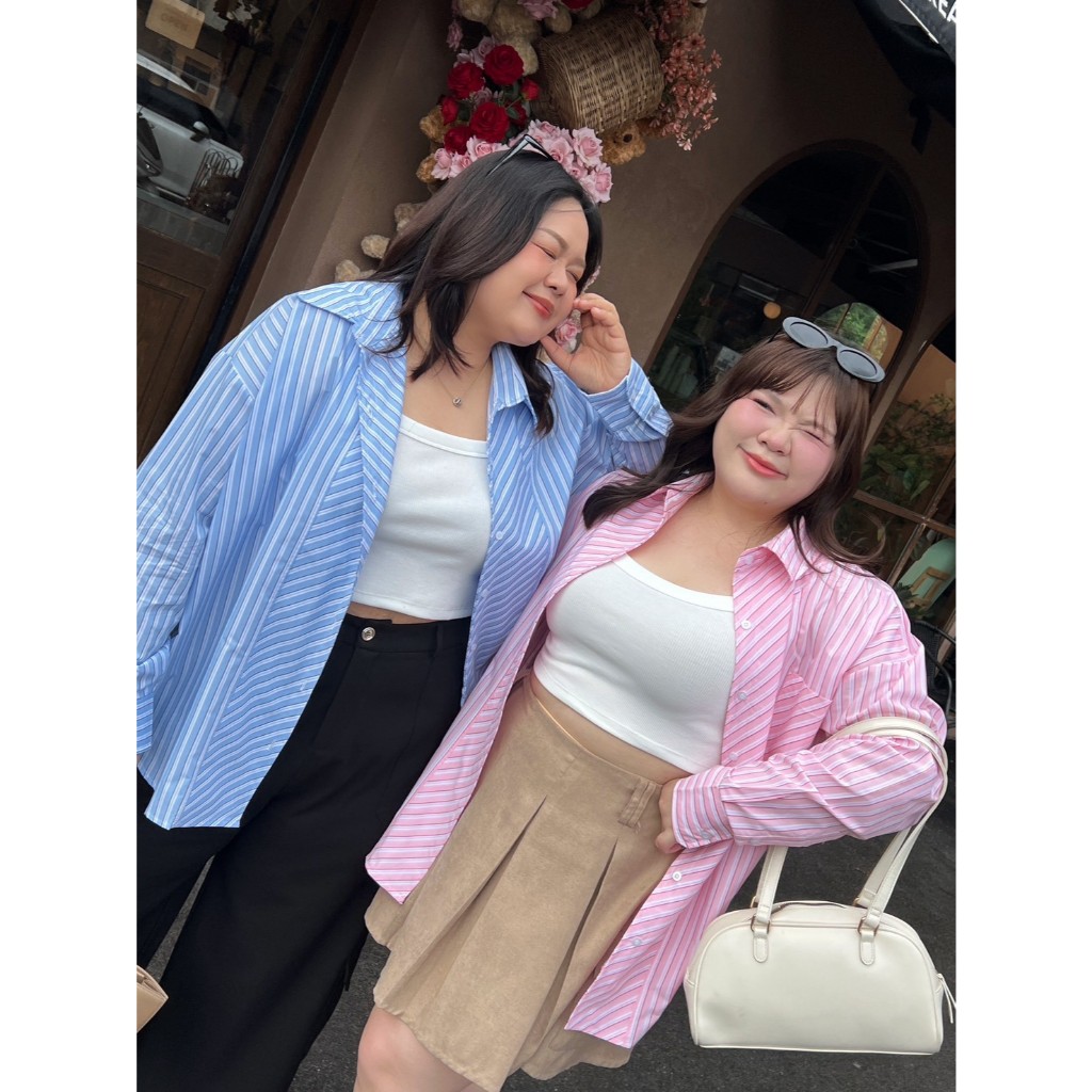 CurveG Ashley Striped Shirt เสื้อเชิ้ตลายทางแอชลีย์