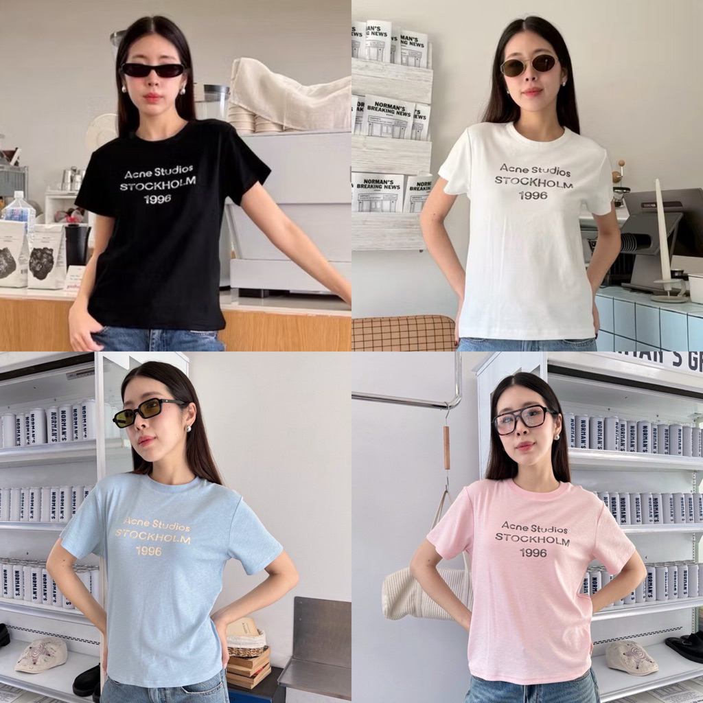 Acn T-shirt🖤🤍 อก36 เสื้อยืดแบรนด์ดัง ชนช็อปเลยค้า ทรงสวย ผ้าดี ใส่ยังไงก็ไม่โป๊ะ ทางร้านขึ้นจากแพทเทรินจริง