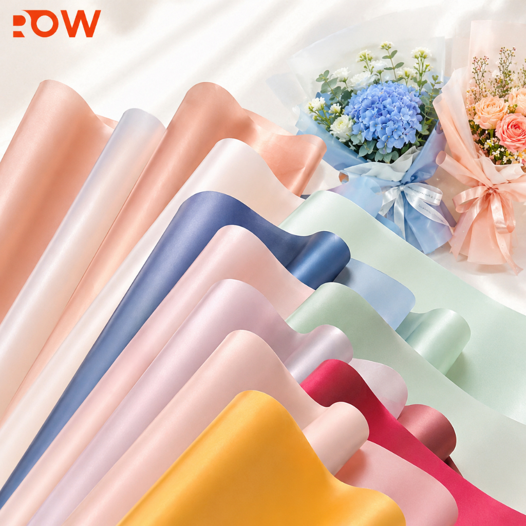 กระดาษห่อช่อดอกไม้สไตล์เกาหลี กันน้ำ โปร่งแสง กระดาษห่อบูเก้สีพาสเทล สำหรับจัดดอกไม้ ห่อของขวัญ DIY