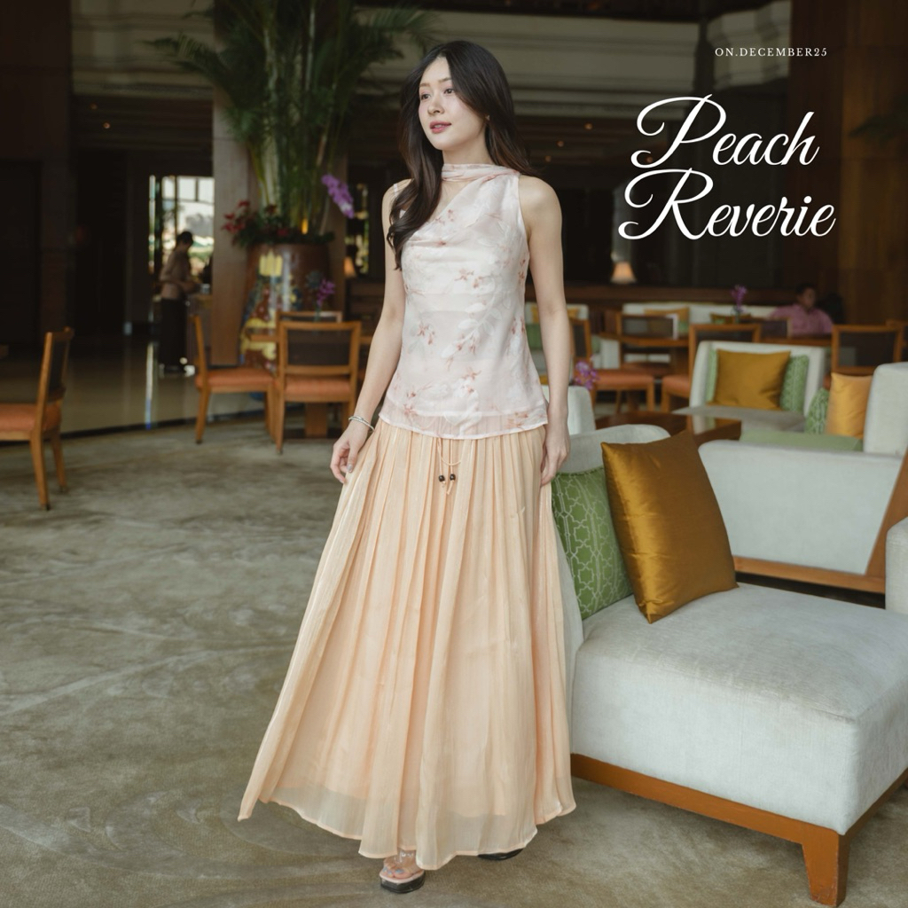 on.december25 เสื้อ + กระโปรง Peach reverie โทนสีชมพูตัดพีช