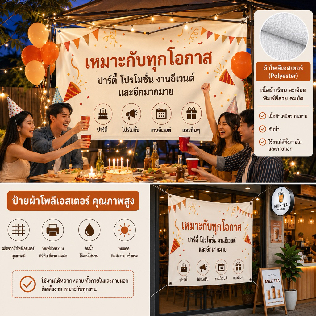 เจาะตาไก่ สั่งทำผ้าสำหรับโฆษณาหรือตกแต่งห้องตามแบบที่คุณต้องการ คุณสามารถสั่งทำลวดลายใดก็ได้ รวมถึงรูปคู่