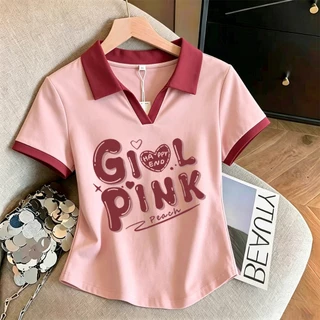 เสื้อโปโลผู้หญิงสไตล์เกาหลีใหม่ คอปก ดีไซน์น่ารักและทันสมัย ​​มีให้เลือก 5 สี โปรโมชั่นพิเศษ