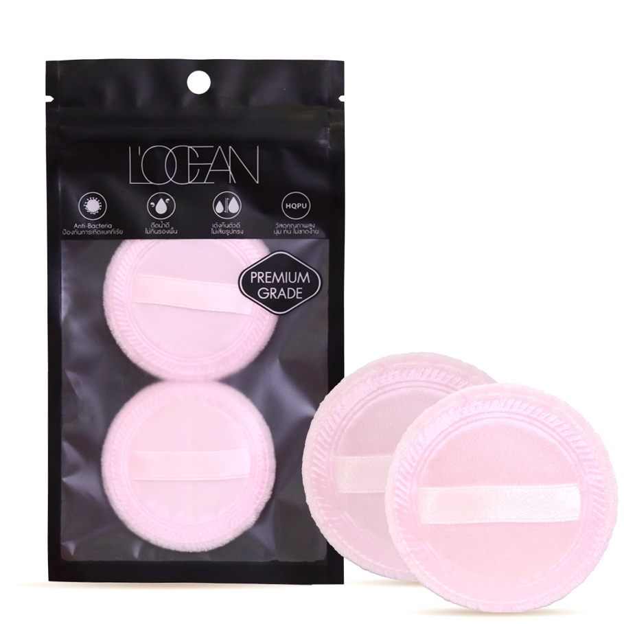 [2 ชิ้น พัฟทาแป้งฝุ่น] L'OCEAN Basic Loose Powder Puff