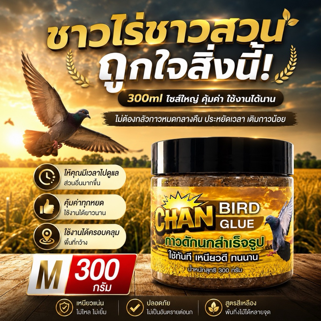 กาวดักนกสำเร็จรูปBirdGlue Size M (300G.) 📮มีของพร้อมส่ง