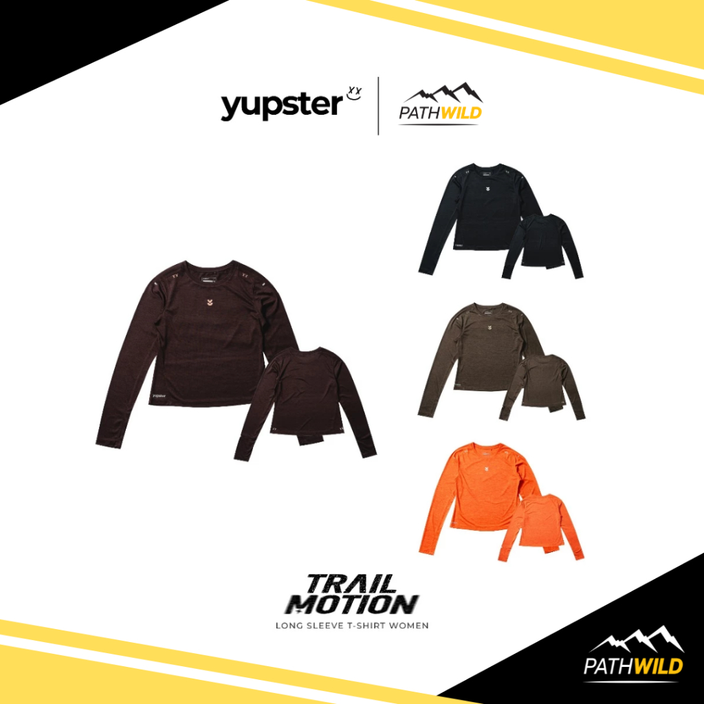 YUPSTER Running Long Sleeves (Women) T-shirt Trail Motion Collection เสื้อวิ่งแขนยาว ผ้าเบา แห้งไว ระบายอากาศได้ดี