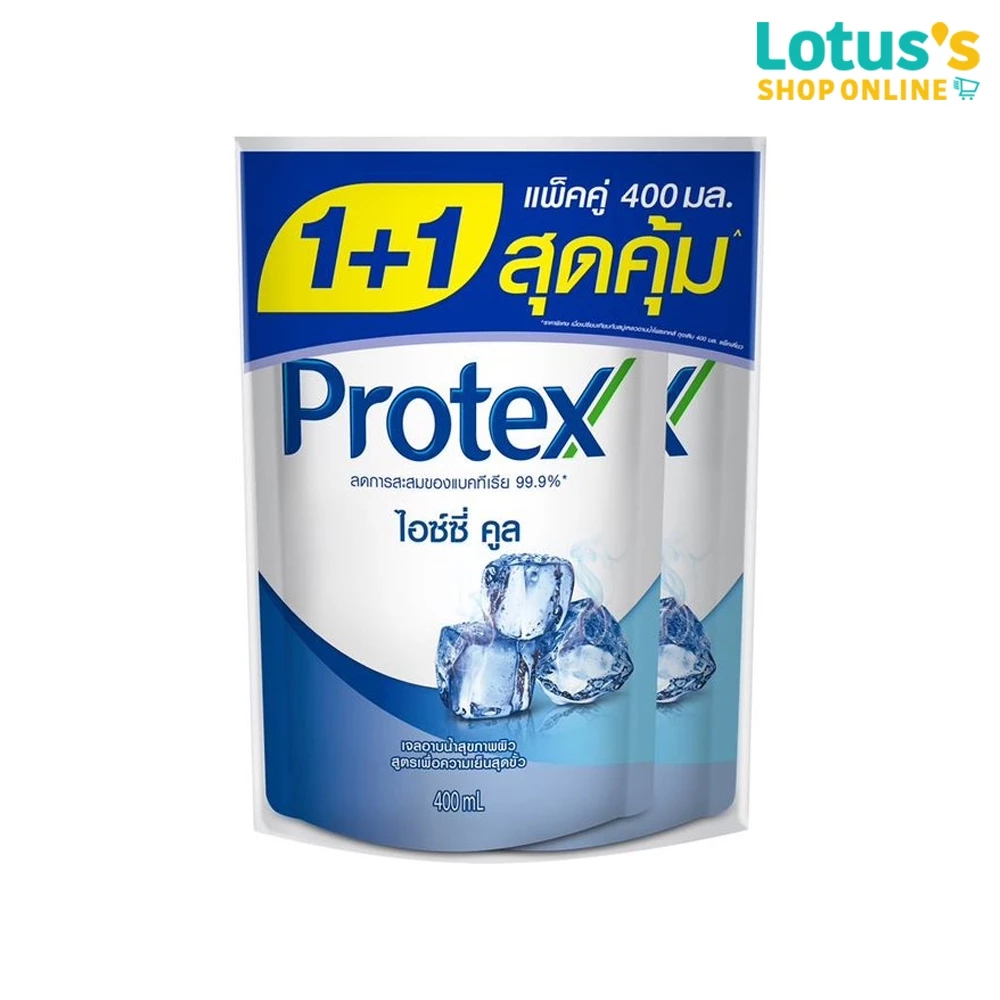 โพรเทคส์ เจลอาบนํ้า สูตรไอซ์ซี่ คูล ถุงเติม ขนาด 400 มล. (แพ็คคู่) PROTEX SHOWER CREAM ICY COOL REFILL 400 ML.