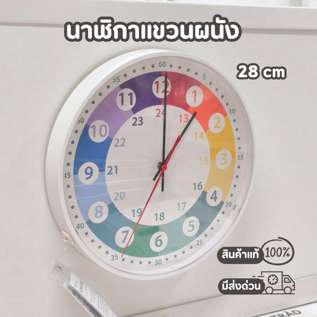 IKEA KORVTRÄD นาฬิกาติดผนัง รุ่นใหม่ นาฬิกาไม่มีเสียง ขนาด 28 cm