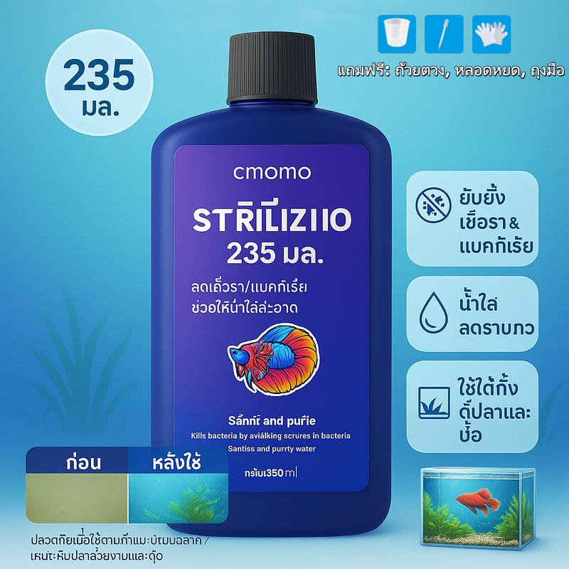 ซื้อ1แถม1 เมทิลีน บูล Methylene Blue นักฆ่าโรคปลา เมทาลีนบลู เมทิลีนบลู สามารถรักษาอาการจุดด่างดำ เกล็ดหลุด ตัวปลาเน่า