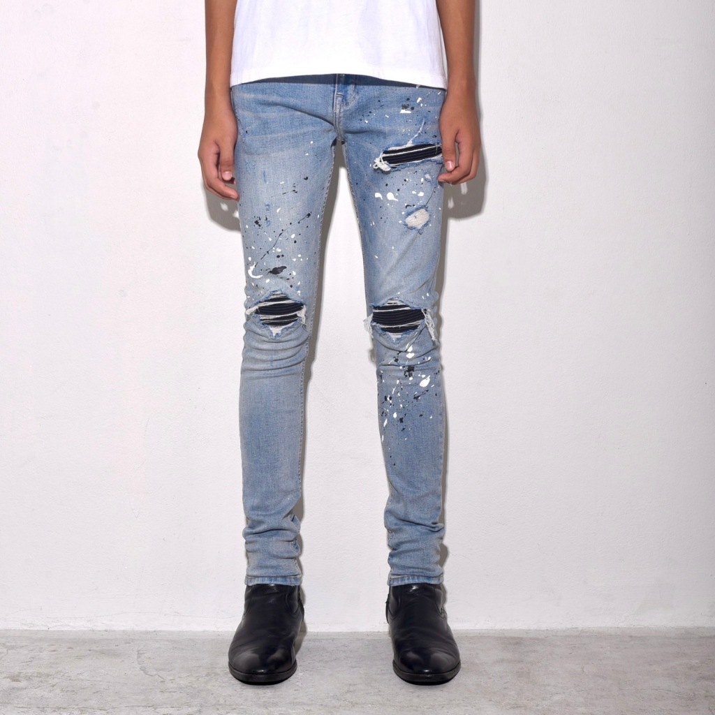 SEP Bl Track Skinny Color Black กางเกงยีนส์