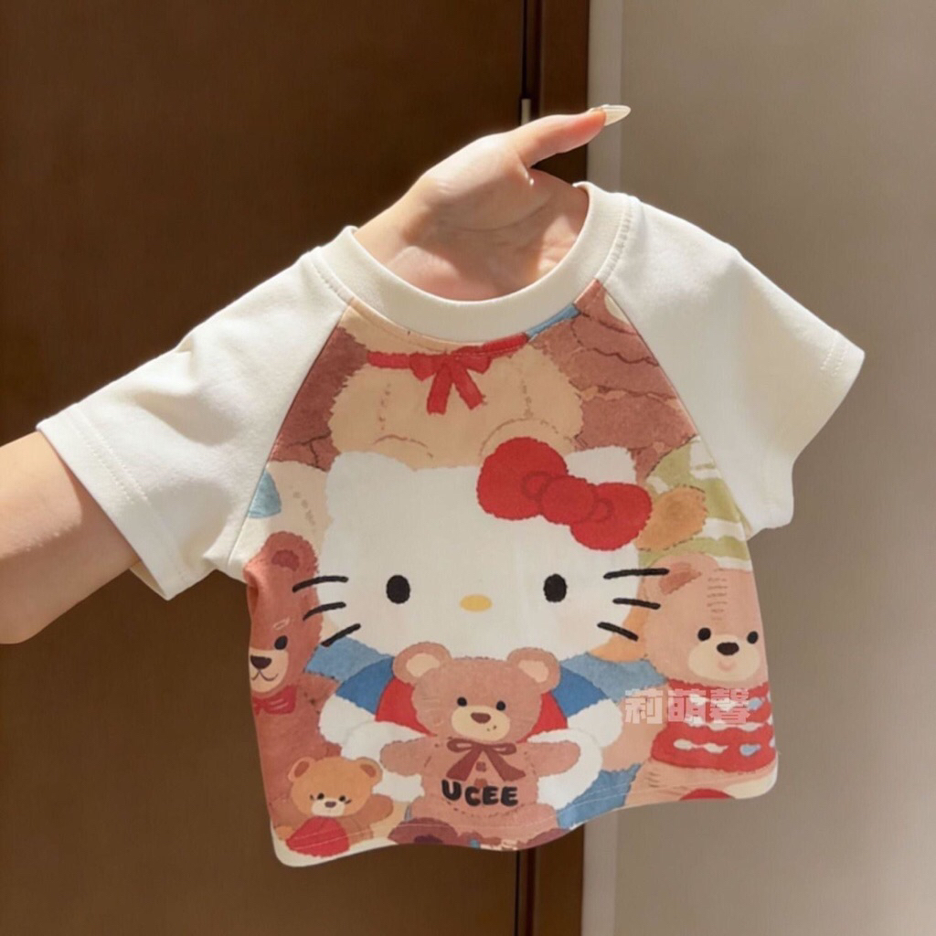 [พร้อมส่ง✅] 👧🏻🎀เสื้อยืด Kitty ลูกสาว น่ารักเก็บเลย 2 สี เสื้อยืดลูกสาว💕✨