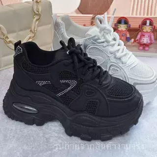 Myshoes รุ่น G30 รองเท้าผ้าใบสไตล์แฟชั่นเกาหลี ดีไซน์สวย รองเท้าแฟชั่น รองเท้าผู้หญิง เสริมส้น 10 CM.