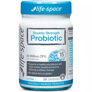 Life Space Double Strength Probiotic 30 Capsules แบคทีเรียที่เป็นประโยชน์ 15 สายพันธุ์ 64 พันล้านตัว