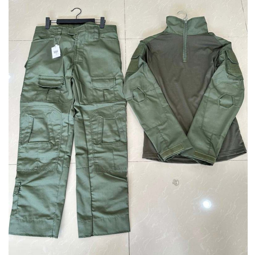 ชุด Combat Shirt G2 เสื้อ+กางเกงสีเขียวผ้า สีเดียวกัน ราคาถูก Shopee Lazada