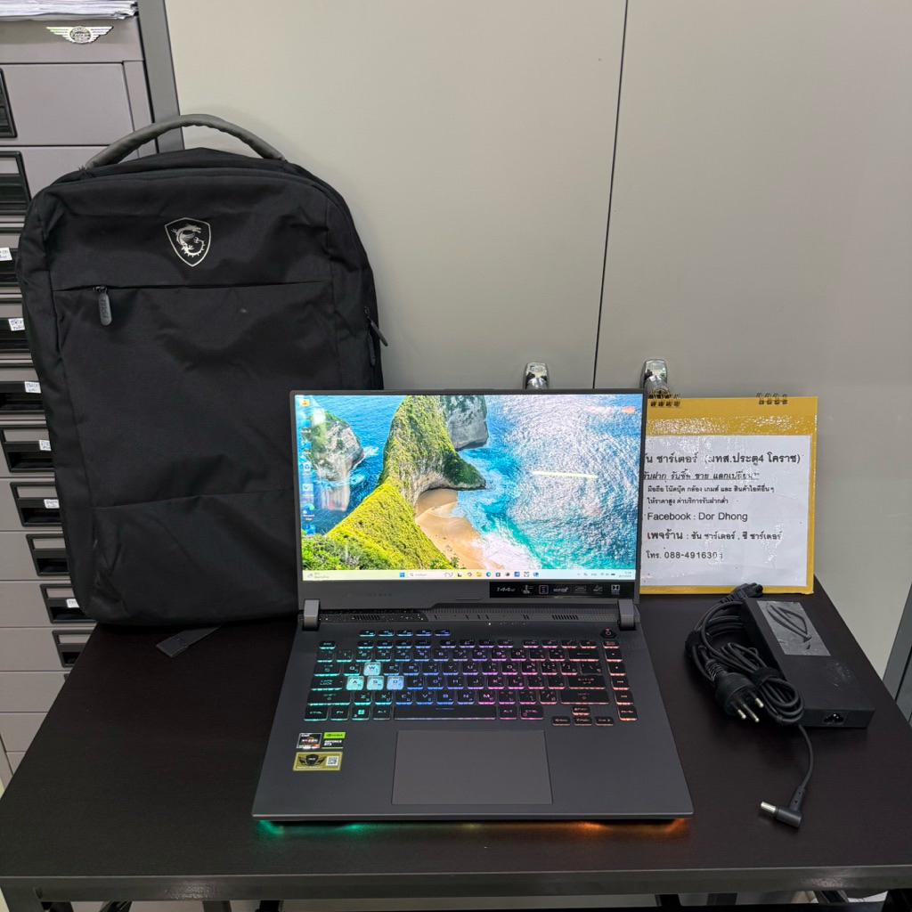 โน๊ตบุ๊คเกมมิ่ง ASUS ROG STRIX G15 G513RC-LP179W RYZEN7-6800HS /Ram 16GB/SSD 512GB/ RTX 3050 (มือสอง
