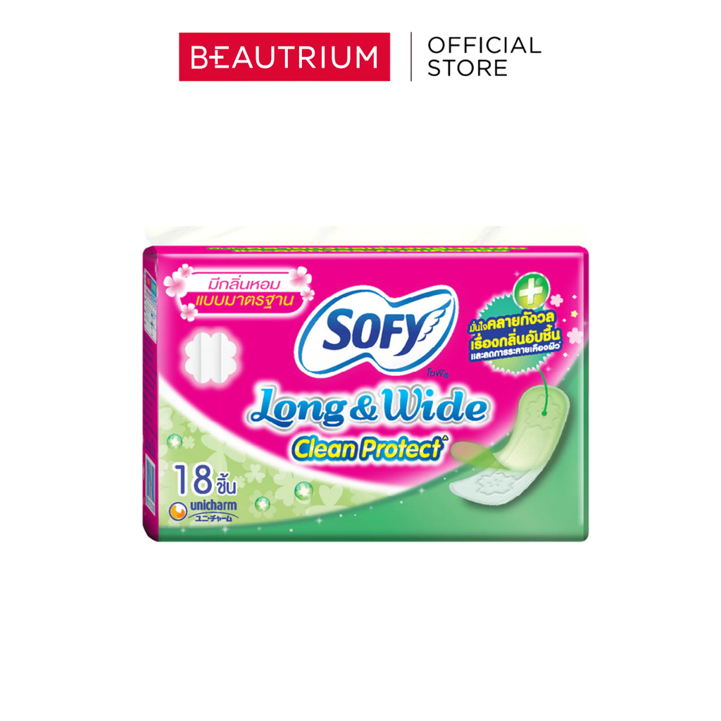 SOFY Pantiliner Long&Wide AntiBac Scented ผ้าอนามัย 18pcs