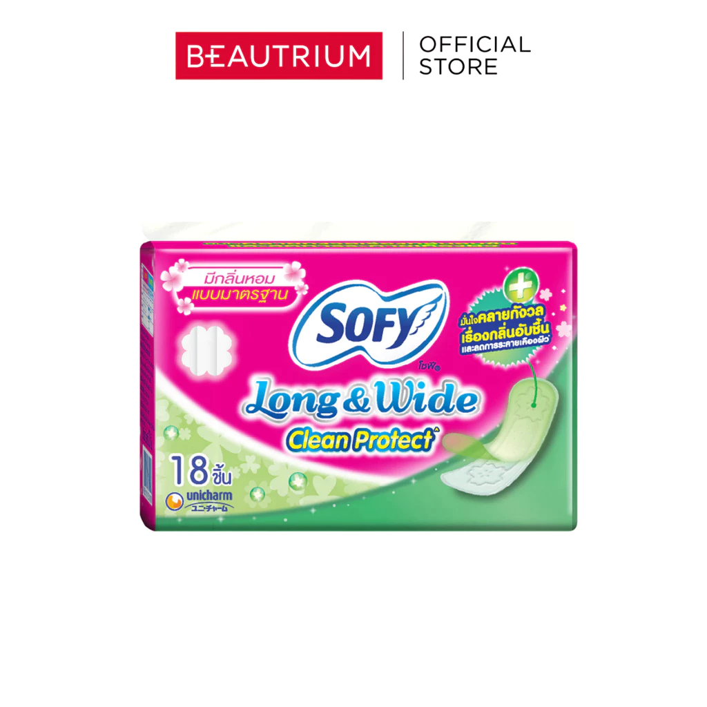 SOFY Pantiliner Long&Wide AntiBac Scented ผ้าอนามัย 18pcs