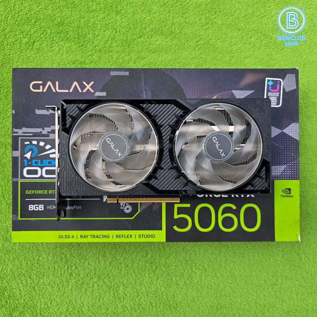 การ์ดจอ GALAX RTX 5060 1-CLICK OC 8G ประกัน Ascenti 06/28 สินค้ามือสอง