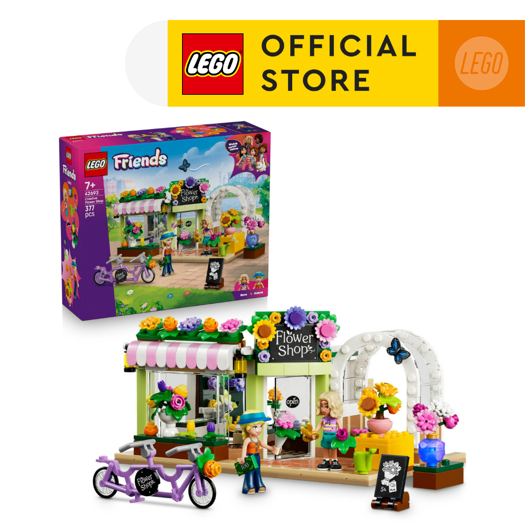 LEGO Friends 42693 Creative Flower Shop (377 Pieces), Building Blocks, Kids Toy