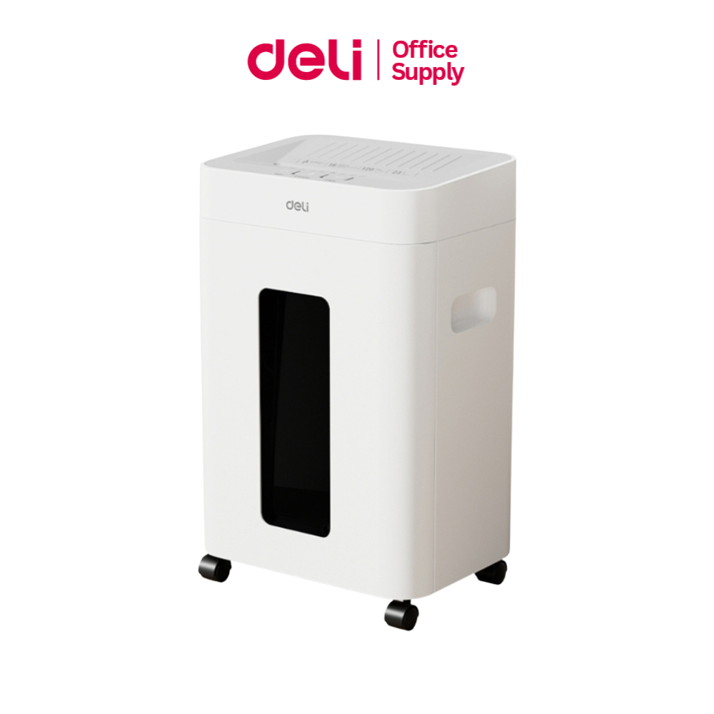 Deli เครื่องทำลายเอกสาร เครื่องย่อยกระดาษ ทำงานต่อเนื่อง Auto 120 นาที ความจุ 23 ลิตร Paper Shredder