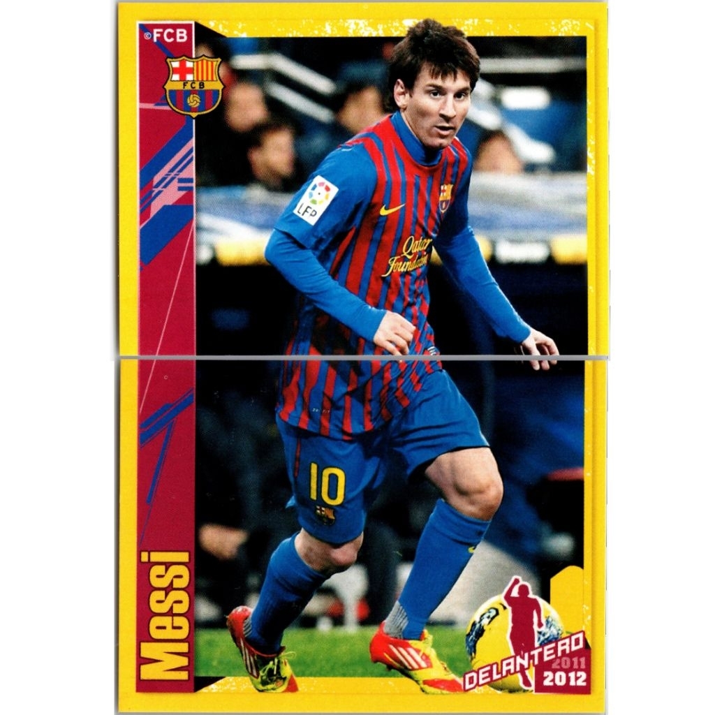 สติ๊กเกอร์เมสซี่เต็มตัว 2 ใบติด พานินี่ ยุคทอง บาร์เซโลน่า 2011-12 MESSI PANINI STICKER BARCELONA 2011-12