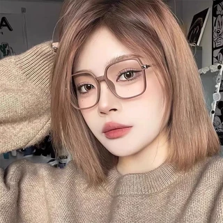 (-0~-550°)แถมฟรีกล่องใส่แว่น แว่นสายตาสั้น แว่นกรองแสงสีฟ้า แว่นแฟชั่น แว่นกรอบใหญ่ ใส่สบาย unisex 045