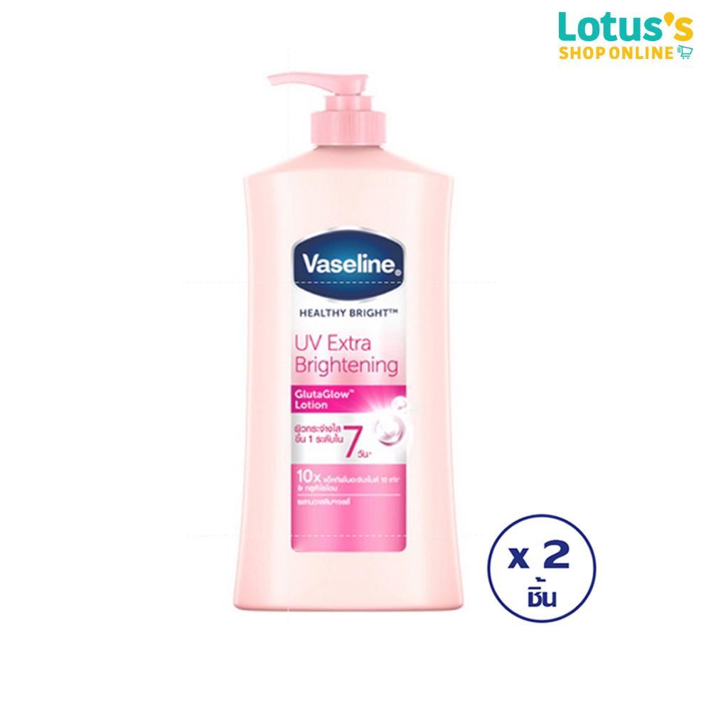 [แพ็ค 2 ชิ้น] วาสลีน เฮลธี ไบรท์ ยูวี ไบรท์เทนนิ่ง โลชั่น ชมพู 480 มล. VASELINE HEALTHY BRIGHT UV LOTION 480 ML.