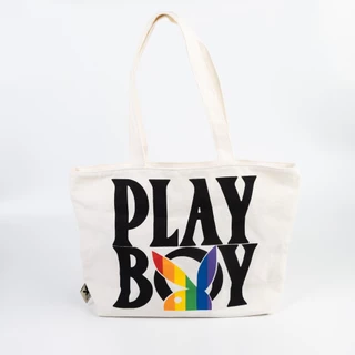 PLAYBOY รุ่น PRIDE SHOPPING BAG (GWP) กระเป๋าสะพายช้อปปิ้งทรงโท้ท รหัส ST-F262PB013-WH สี ECRU