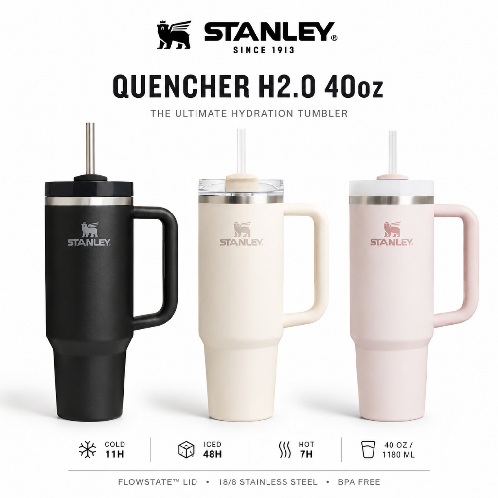 STANLEY Quencher H2.0 40OZ 1.18L แก้วเก็บความเย็น FlowState ของแท้ พร้อมส่ง รับประกัน 1 ปี