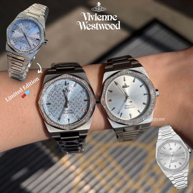 พร้อมส่ง🇹🇭นาฬิกา vivienne westwood Limited Editon✨💎ตัวหน้าปัดล้อมด้วยเพรชคริสตัล👩🏻‍🦰ใส่ออกงาน หรือใส่ไปเที่ยว เริ่ดสุดๆ💯