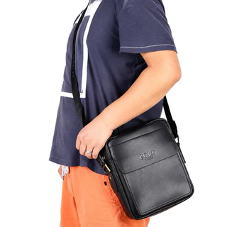 กระเป๋าสะพายข้างผู้ชาย POLO รุ่นเกรดพรีเมียม ไซส์ใหญ่ มีช่องใส่ของเยอะ พร้อมถุงผ้า ส่งจากไทย หนังPU (PLหนังพาดไหล่)