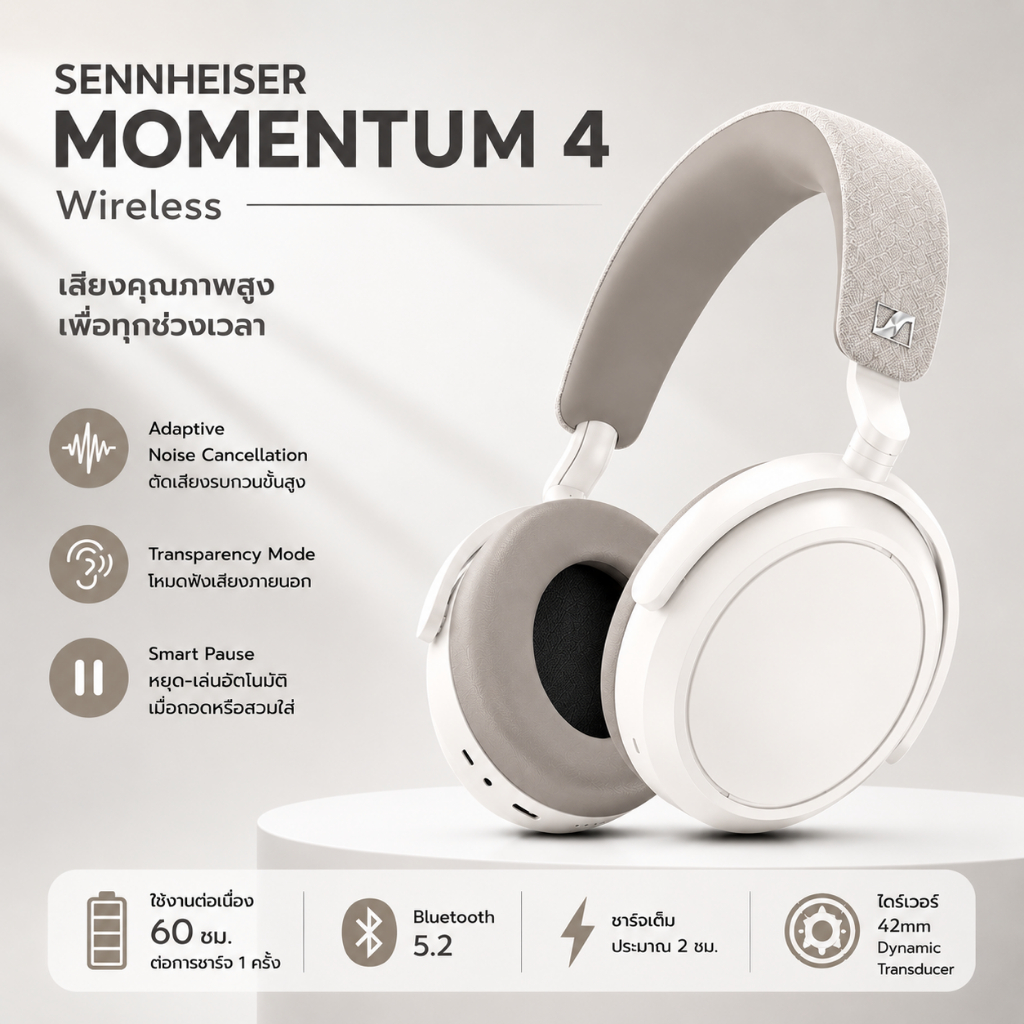 Sennheiser หูฟัง รุ่น Momentum 4 Wireless