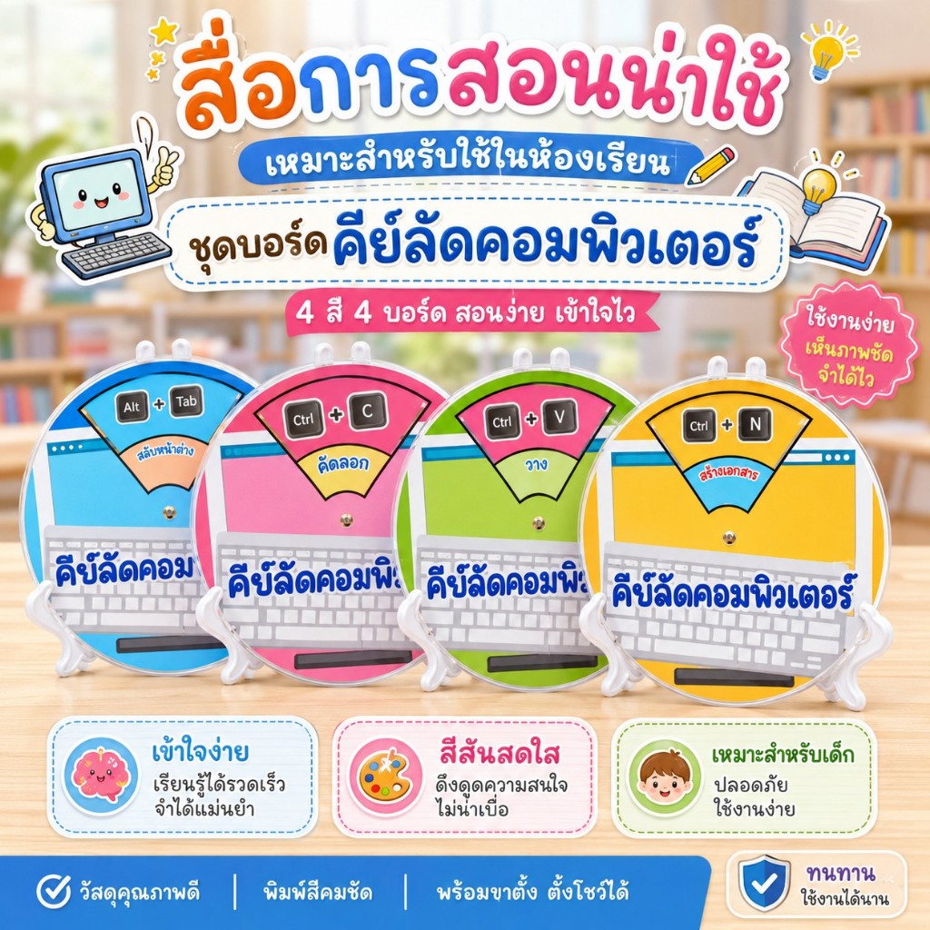 สื่อการสอน คีย์ลัดคอมพิวเตอร์ 1 ชิ้น แถมขาตั้ง