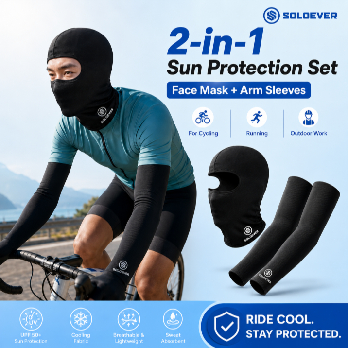 【ซื้อ 1 แถม 1】SOLOEVER หมวกโม่งระบายอากาศ โม่งกันแดด กันฝุ่น กันUV  เนื้อผ้าเย็น ระบายอากาศได้ดี โม่งขี่มอเตอร์ไซค์
