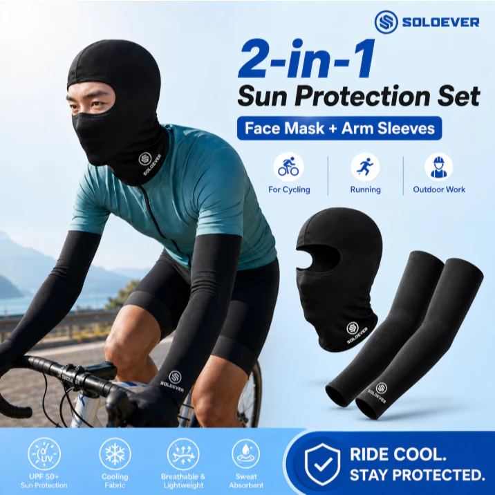 【ซื้อ 1 แถม 1】SOLOEVER หมวกโม่งระบายอากาศ โม่งกันแดด กันฝุ่น กันUV เนื้อผ้าเย็น ระบายอากาศได้ดี โม่งขี่มอเตอร์ไซค์