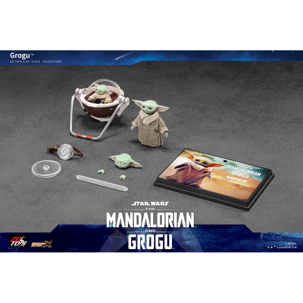 ZD Toys (ZD TOYS) Star Wars: The Mandalorian and Grogu - Grogu 1/10 Scale Action Figure