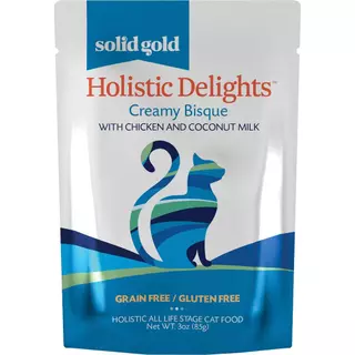 【1ซอง】อาหารเปียกแมว Solid Gold Holistic (EXP11/26) Delights Creamy Bisque Turkey Tuna Chicken Salmon