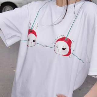 HausofJane - Cherry Bunny Oversized Tee เสื้อโอเวอร์ไซซ์กระต่ายเชอร์รี่