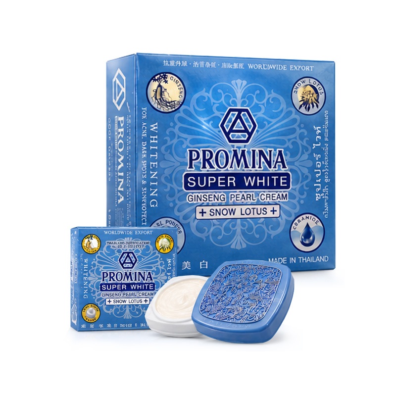 ครีมโสมไข่มุก สูตรบัวหิมะ ลดสิวฝ้าหน้าใส โพรมีน่า ซุปเปอร์ ไวท์ PROMINA SUPER WHITE