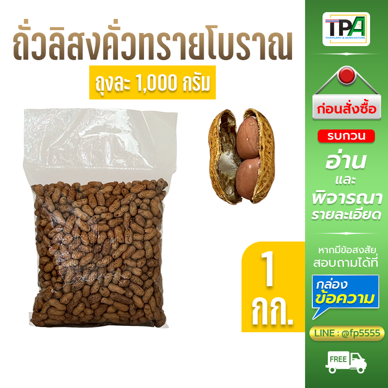 ถั่วลิสงคั่วทราย(โบราณ) 1 ถุง( 1 kg.)Roasted Peanuts
