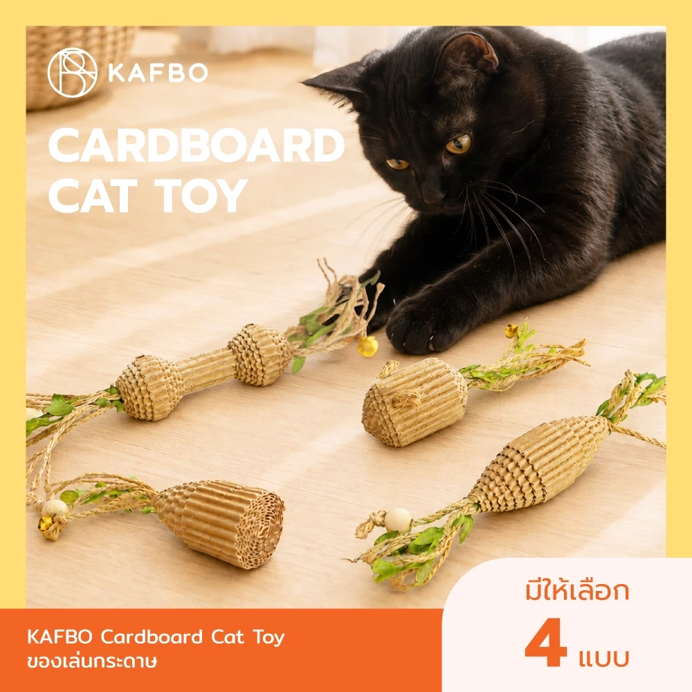 KAFBO Cardboard Cat Toy ของเล่นแมว ทำจากกระดาษลูกฟูก มีให้เลือก 4 ลาย