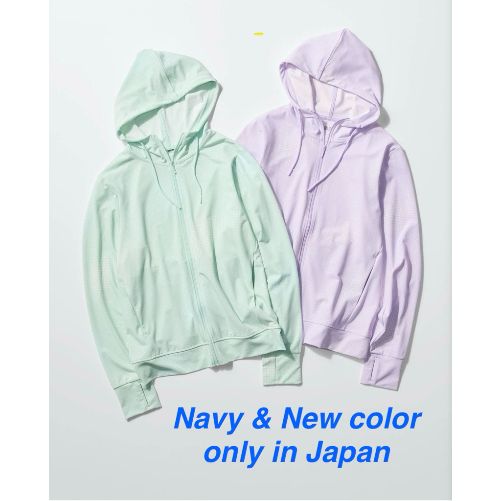 F-Japan ☀️มีสีใหม่ ☀️ เสื้อฮู้ด Uniqlo แท้ W AIRism Mesh UV Cut