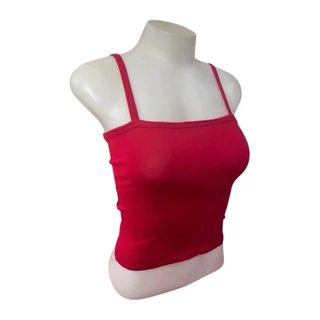 เสื้อเกาะอกมีสาย เอวลอย (ผ้าคอตตอน) แฟชั่น สไตส์วินเทจ ใส่ซับในได้