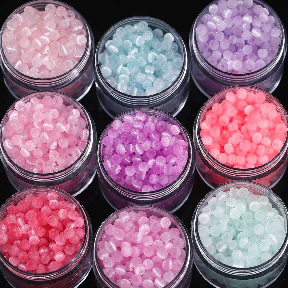 St.kunkka ลูกปัดแก้วสี4มม.ลูกปัดหินตาแมว(Cat Eye) หินนำโชค สีสวยเงางาม ลูกปัดทำสร้อยข้อมือ สายมู DIY