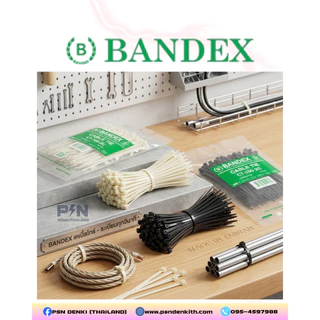 BANDEX เคเบิ้ลไทร์ (สีขาว / สีดำ) แพ็ค 100 เส้น ขนาด 4",6",8" สายรัดเคเบิ้ลไทร์ สายรัดสายไฟ คุณภาพสูง เหนียว ทนทาน