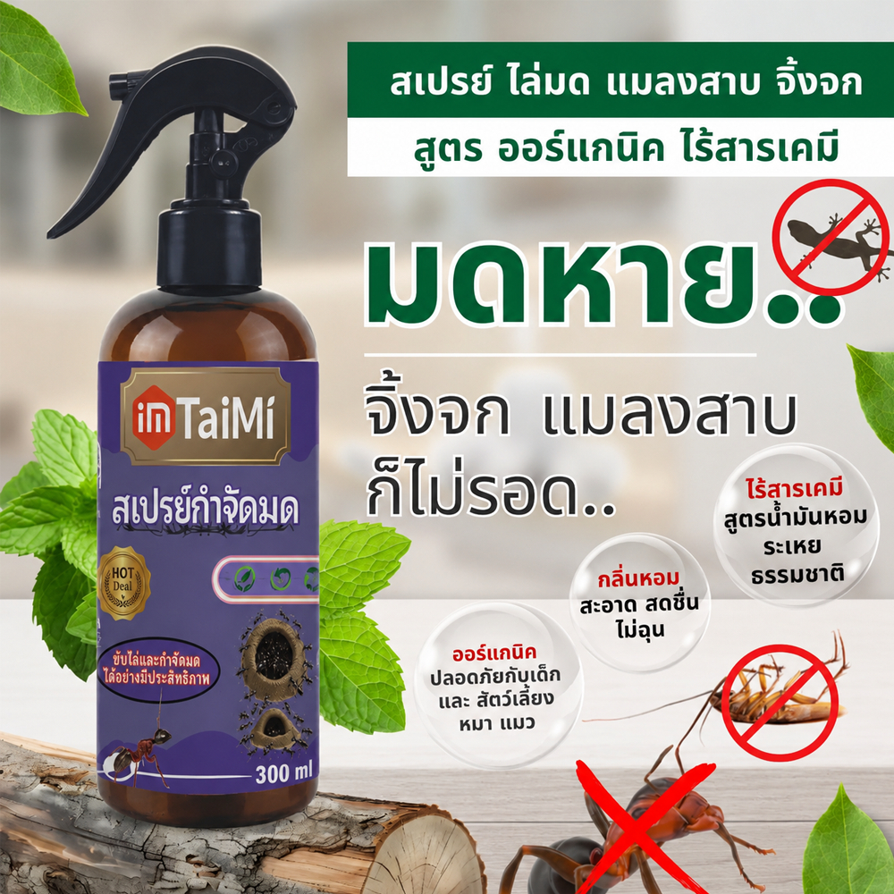 🐜สเปรย์กำจัดมด 300ml ยาฆ่ามด กำจัดมดยกรัง กำจัดแมลงสาบ ไล่จิ้งจก ใช้ในบ้าน ห้องครัว ห้องน้ำ กลิ่นไม่ฉุน