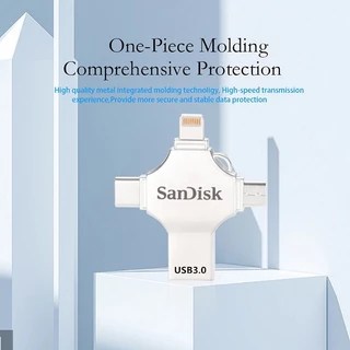 Sandisk Drive 4 in 1 USB Metal Flash Drive Mobile Phone Storage OTG 1TB/​​2TB กันน้า สำหรับโทรศัพท์ แท็บเล็ต แอนดรอยด์
