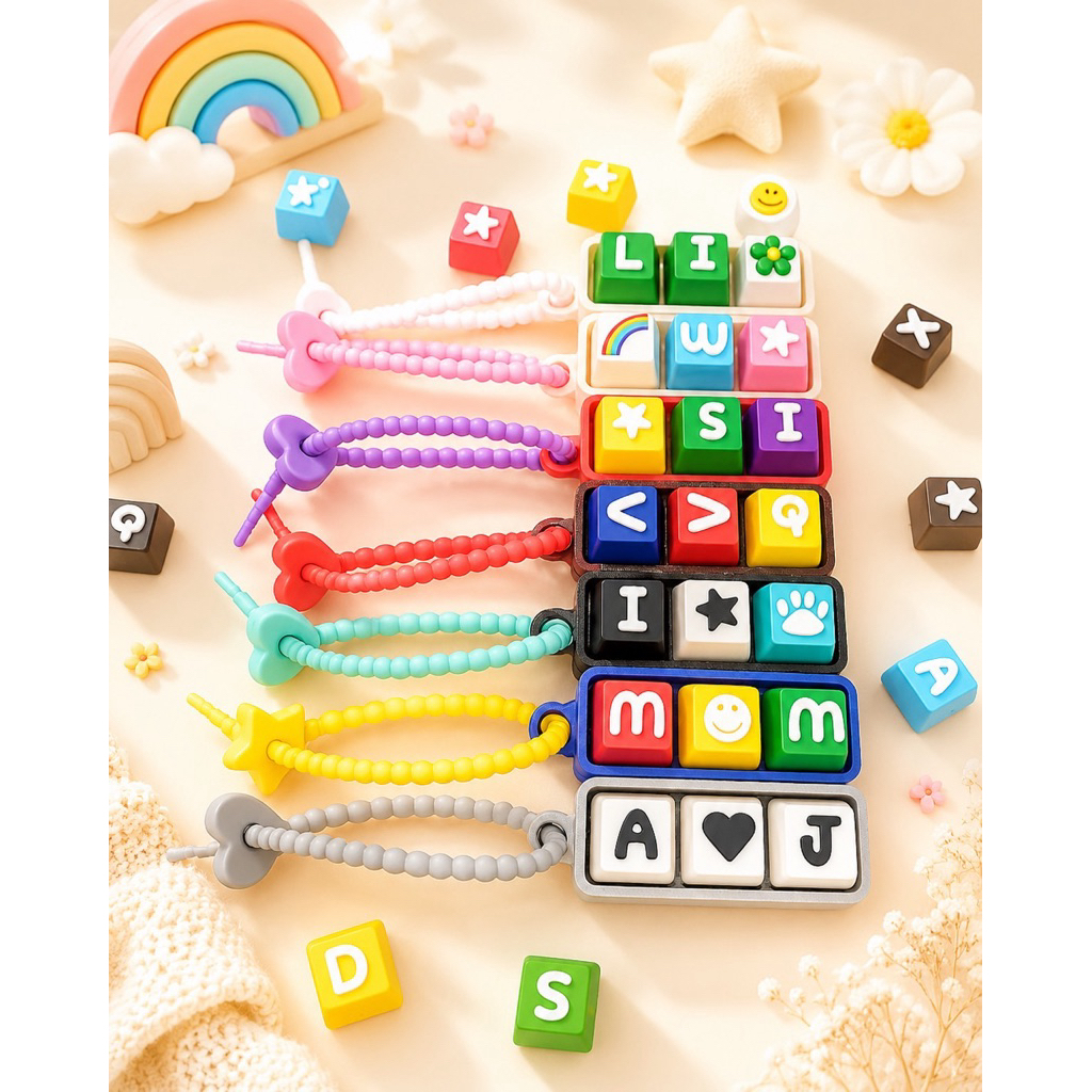 พวงกุญแจ KEYCAP 3D PRINT DIY 3 ช่อง